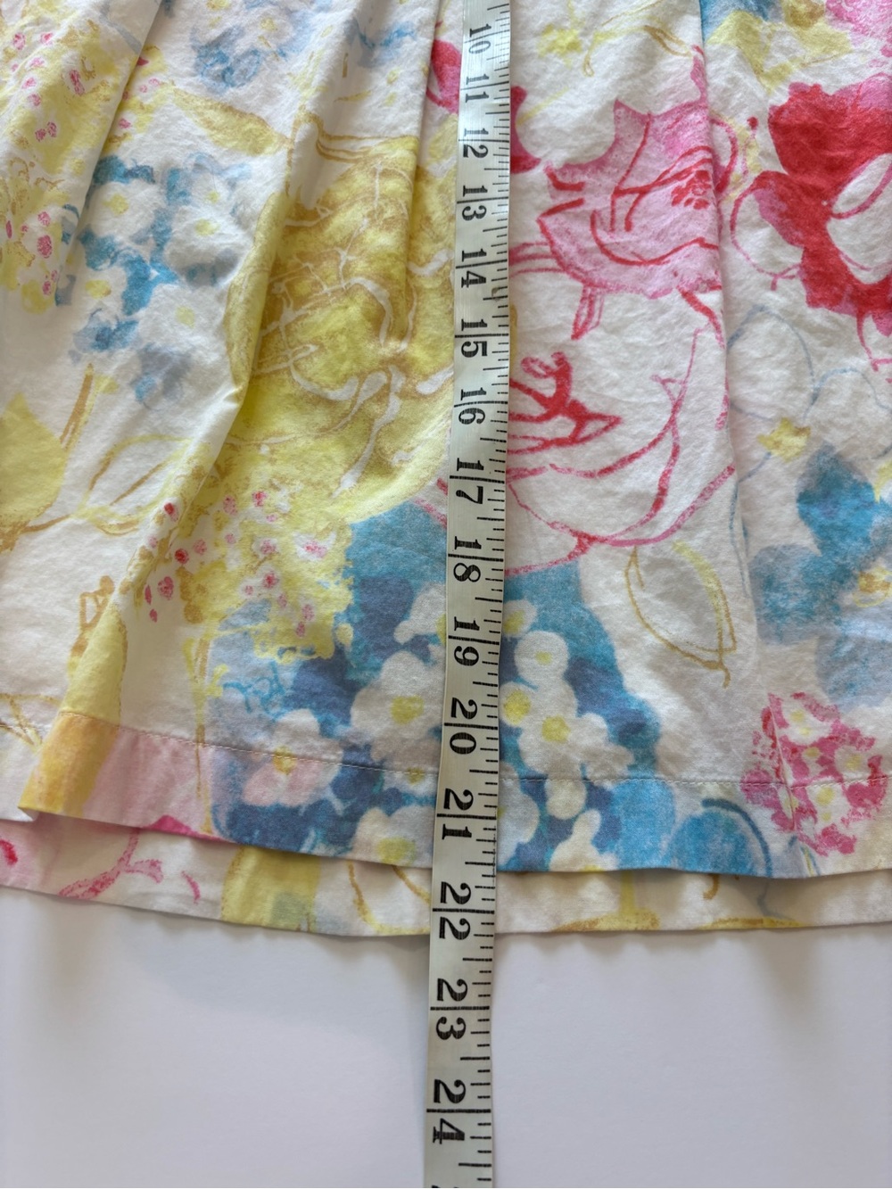 Sigrid Olsen Sz 12 Cotton Floral Print Skirt Blue Pink Cottagecore Resortwear - Picture 10 of 12